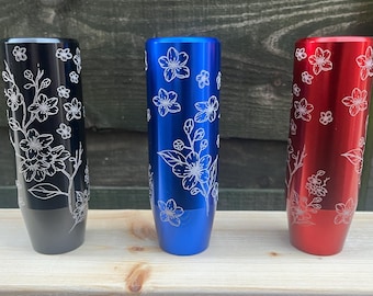 Pomello del cambio JDM Sakura ponderato – Pomello del cambio per auto con fiore di ciliegio inciso per leva del cambio manuale