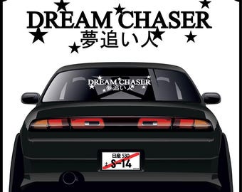 Stars Dream Chaser JDM Car Decal: Rear Window Vinyl Sticker