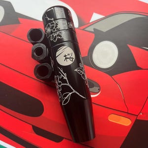 Sakura JDM Gear Knob: Laser Engraved Cherry Blossom Billet Aluminum