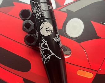 Sakura JDM Gear Knob: Laser Engraved Cherry Blossom Billet Aluminum