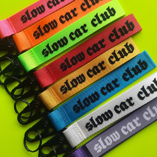 slow car club Car Key Clip Key tag Key ring keychain Strap JDM