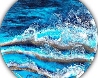 Luxury High Gloss Resin Art - Seascape  - Beach Vibes - Original one off piece of Artwork - Wall Art - Abstract - Order yours today!