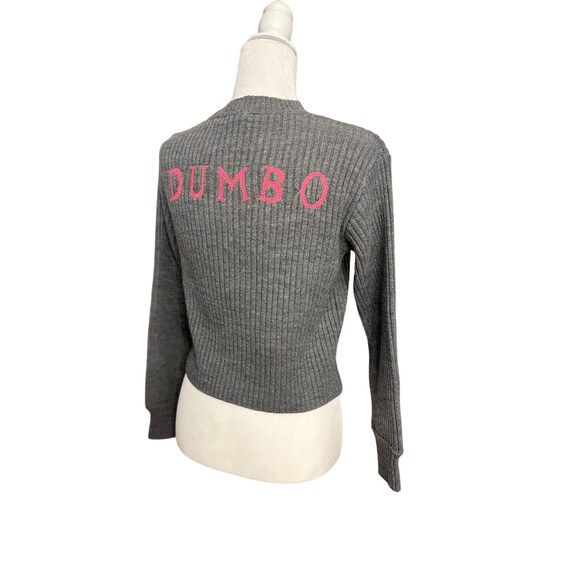 ZARA DUMBO Sweater Disney Small Ribbed Cropped Gray Etsy