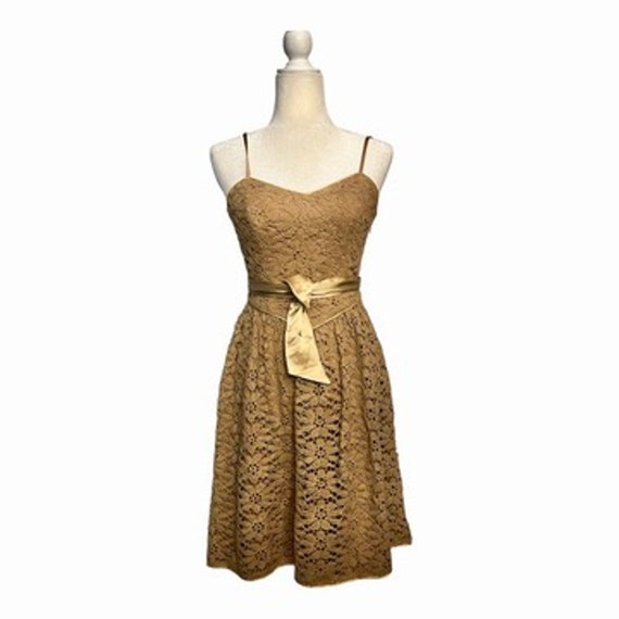 Betsey Johnson Vintage Silk Cotton Crochet Lace Dress Golden Rod Yellow  Slip 2 - Etsy
