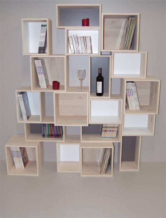 HENRIETTE Modular Bookcase Solid Basswood Etsy