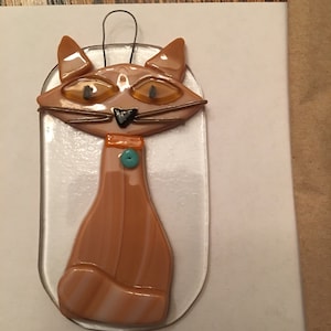 Cat Pendant, Cat Lover&#39;s Gift, Glass Cat Pendant, Glass Jewelry,  Mothers Day Gift, Cat Mum, Can Be Personalized, Unisex Cat Pendant