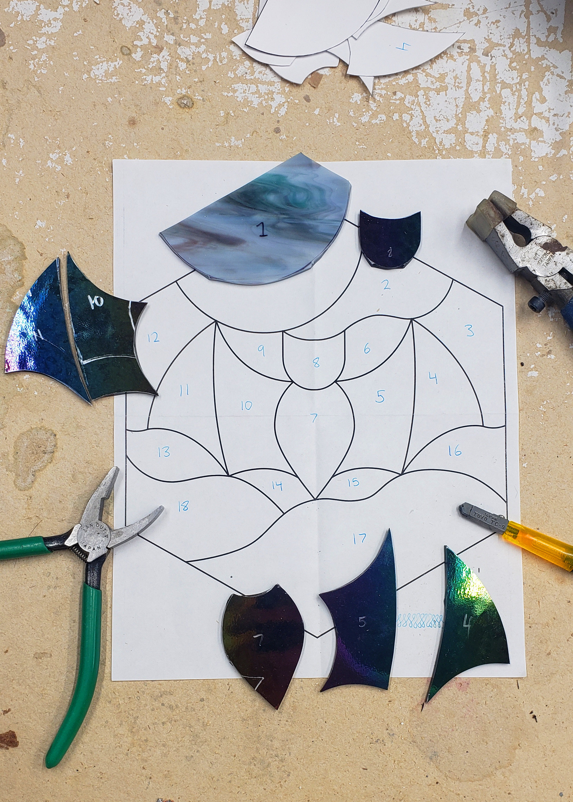 Easy Bat Beginner Suncatcher Stained Glass Pattern Pack Download - Etsy