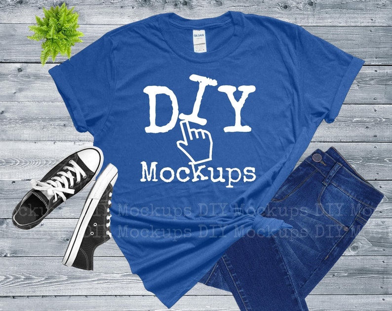 Download Gildan 64000 Tshirt Mockup Royal Blue Hi Res Jpeg Mock Up Wood Background Shirt Template Color Photography Deshpandefoundationindia Org
