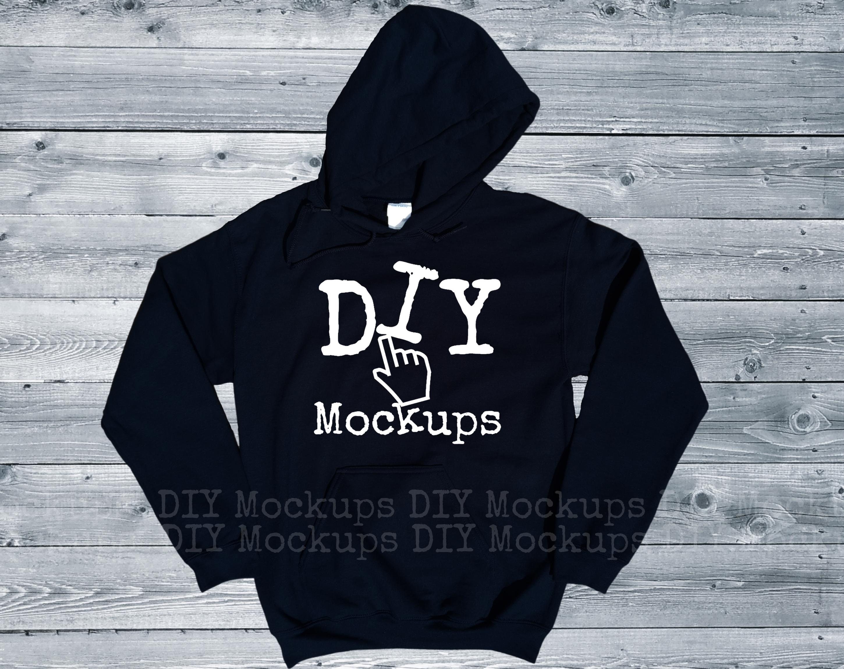Download Black Hoodie Mockup Gildan Hooded Sweatshirt Mock Up Flat ...