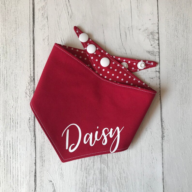 Personalised Dog Bandana Reversible Dog Bandana Snap on Etsy