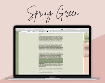 Tema Scrivener verde primavera per Mac