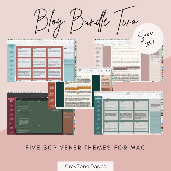 The Blog Bundle Two - 5 Scrivener Themes for Mac (Save 25%)