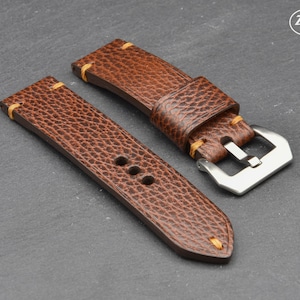 Artisan Handmade Conceria Walpier Dollaro Chestnut Italian leather watch strap  22 24 26 mm Made in Italy