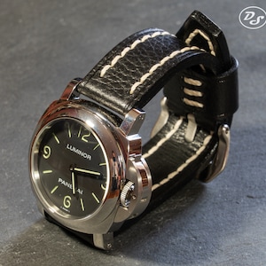 Artisan Handmade Conceria Walpier Dollaro Black Italian leather watch strap  22 24 26 mm Made in Italy
