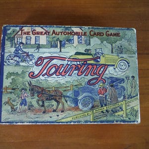 Juego de cartas Parker Brothers Touring de la década de 1920 (versión antigua, completa)