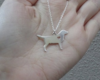 Labrador necklace, Silver Dog necklace, Dog lover, Labrador retriever, Dog jewelry, Handmade jewelry, Minimalist jewelry, Gift for her