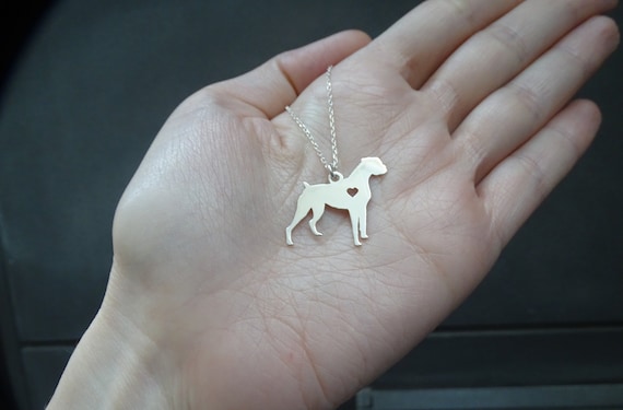 Boxer Dog Necklace, Boxer Necklace, Boxer Dog Gifts, Silver Dog