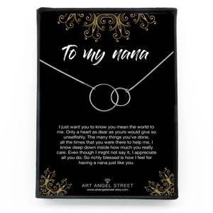 To my nana necklace, Grandmother gift, Grandma jewelry, Grandma gifts, Linked Circles necklace, Grandmother Birthday Gift