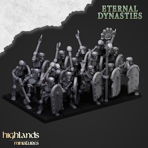 Eternal Dynasties - Ancient Skeletons with melee weapons  by Highlands Miniatures