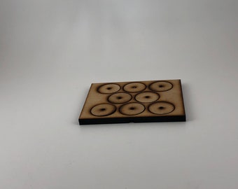 Bandeja de movimiento de 100 mm x 80 mm para bases redondas de 25 mm.