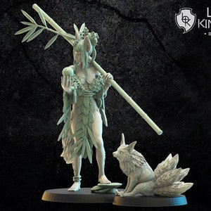 Mori Elves Hanako Kitsune Druid And Baby Kyubi By Lost Kingdoms