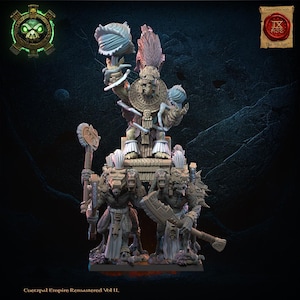 Cuetzpal Empire Remastered- Tezcatlipoca, the Living God on Palanquin   By  Lost Kingdom Miniatures
