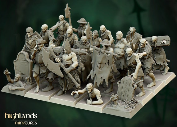 Undead Zombie Unit by Highlands Miniatures - Etsy
