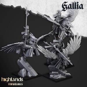 Gallia Knights on Pegasus by Highlands Miniatures