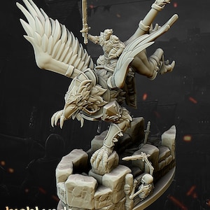 Highlands Miniatures Alexander the young prince on Hippogriff.