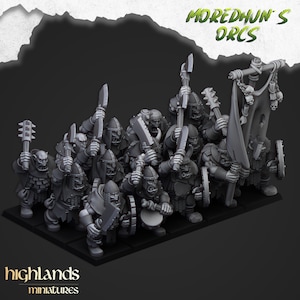 Moredhun&#39;s Orcs - Orc warriors with Hand Weapons Unit by Highlands Miniatures