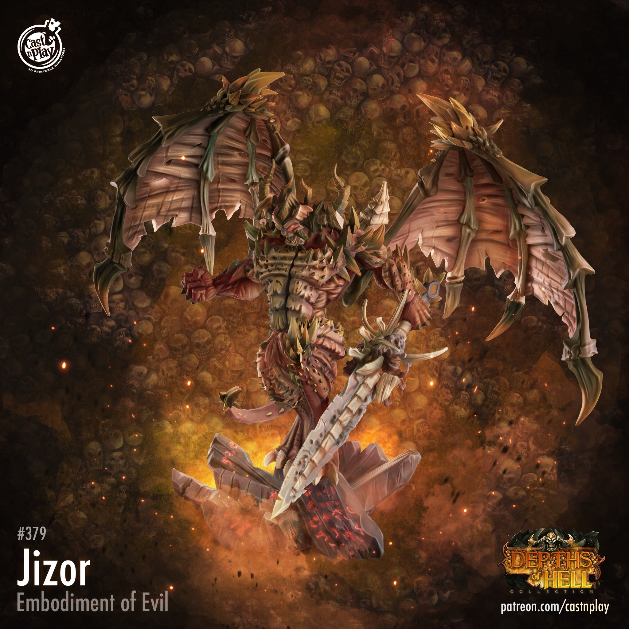 Jizor - Embodiment of Evil Cast N Play Depths of Hell 3d Printed