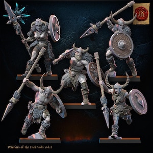 Warriors of the Dark Gods - Barbarian Regiment with Spears by Lost Kingdom Miniature