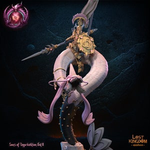 Warriors of the Dark Gods (Lust Warriors) -  Milotic Worm Rider Hero by Lost Kingdom Miniatures