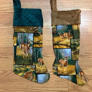 Deer Christmas Stockings.         Please specify which color top shown you would like.