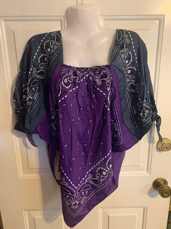 Bandana shirts Purple w/ Grey | Etsy