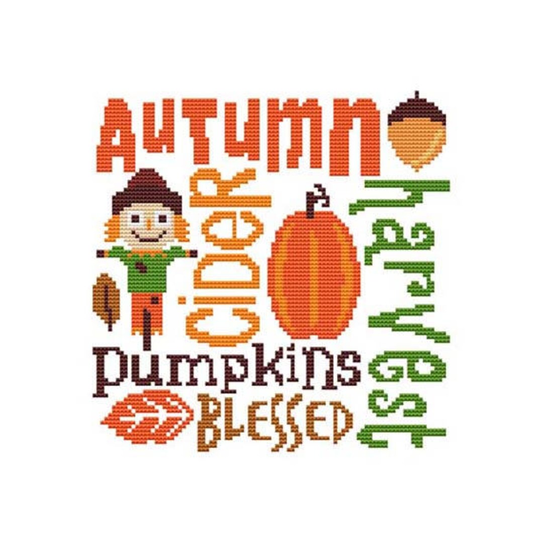 Autumn Harvest Pumpkins Counted Cross Stitch PDF Pattern - Etsy