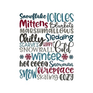 Subway Art, Winter, Snowflakes, Cozy, Cold, Poster, Snow, Season, Subway, Counted Cross Stitch, Digital, PDF Pattern, Cross Stitch Wonders