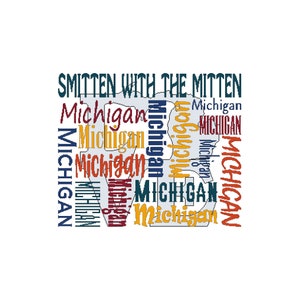 Smitten With The Mitten, Michigan, Map, Love, Counted Cross Stitch, PDF, Pattern, Chart, Cross Stitch Wonders, United States, Download