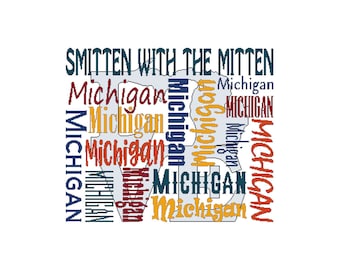 Smitten With The Mitten, Michigan, Map, Love, Counted Cross Stitch, PDF, Pattern, Chart, Cross Stitch Wonders, United States, Download