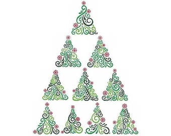 Art Deco Tree Combo Counted Cross Stitch PDF Pattern