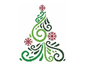 Art Deco Tree 04 ~ Counted Cross Stitch PDF Pattern