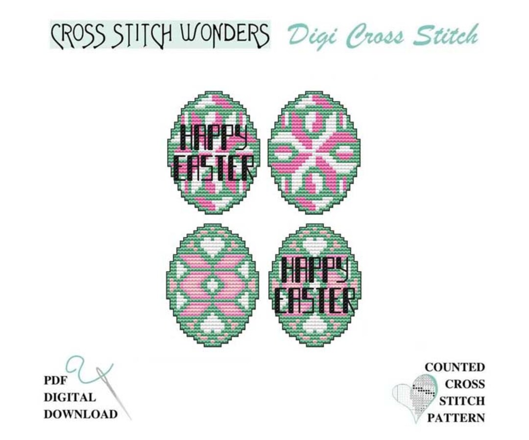 Easter Egg 3 and 4 Counted Cross Stitch Ornament PDF - Etsy