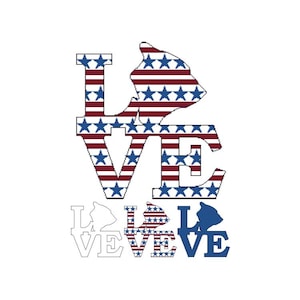 HAWAII ~ Patriotic State Love Map ~ Counted Cross Stitch PDF Pattern