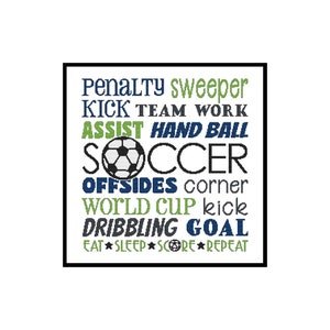 Subway Art, Soccer, Goal, Score, Team, Sports, World Cup, Ball, Counted Cross Stitch, Digital, PDF Pattern, Cross Stitch Wonders, Download