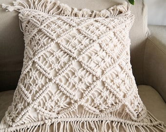Macramé pillow cover Boho cushion cover Macrame pillow cover | Etsy