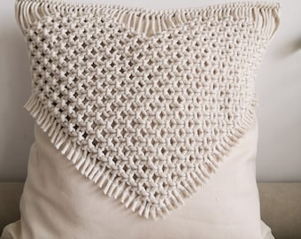 Macramé pillow cover,Love Heart,Boho cushion cover,100% cotton,wedding pillow cover,home decor