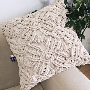 Macramé pillow cover Boho cushion cover 100% cotton wedding pillow cover boho home decor.