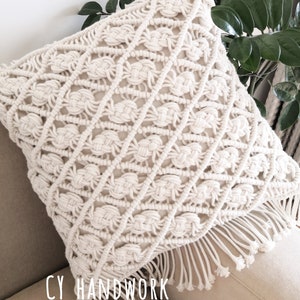 Macramé pillow cover Boho cushion cover 100% cotton wedding pillow cover,handmade pillow,boho home decor