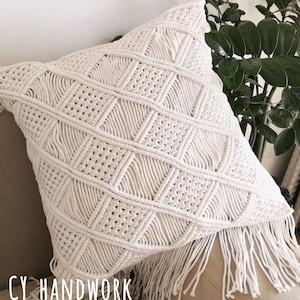 Macramé pillow cover Boho cushion cover 100% cotton wedding pillow cover,handmade pillow,boho home decor