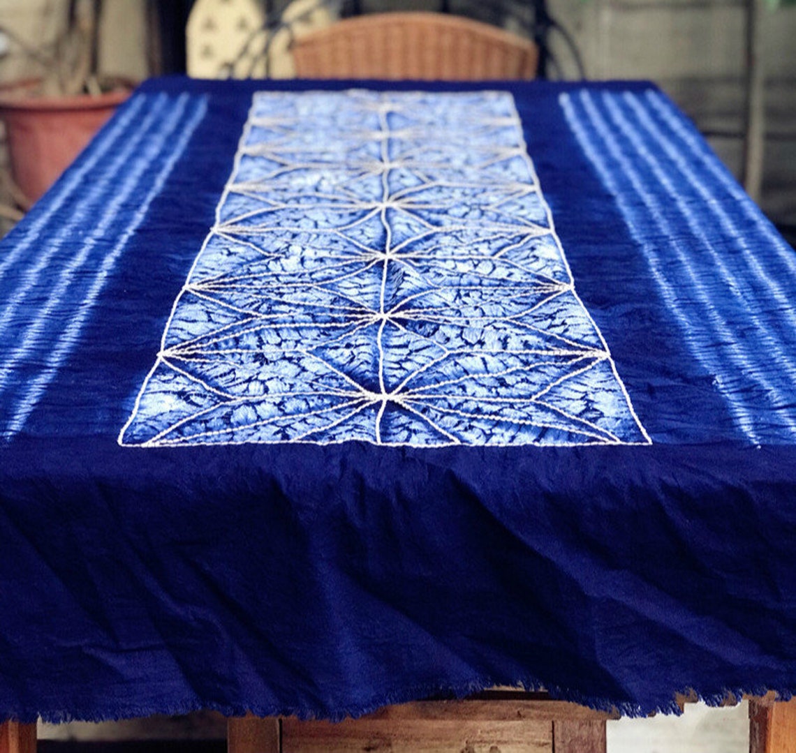 Vintage Table Runner With Batik Bandhnu Fabric Classical Etsy